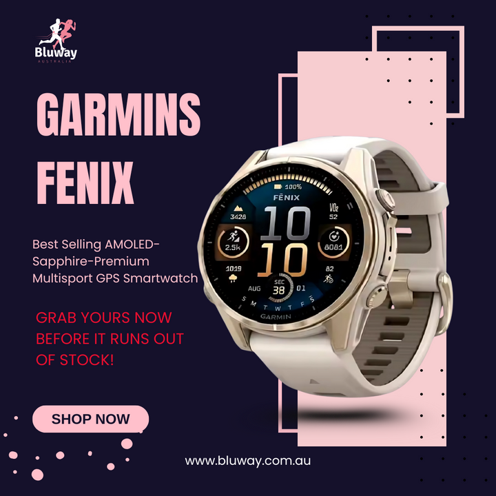 This is an image of Best Selling Offer Garmins Fenix 8 43mm AMOLED-Sapphire-Premium Multisport GPS Smartwatch