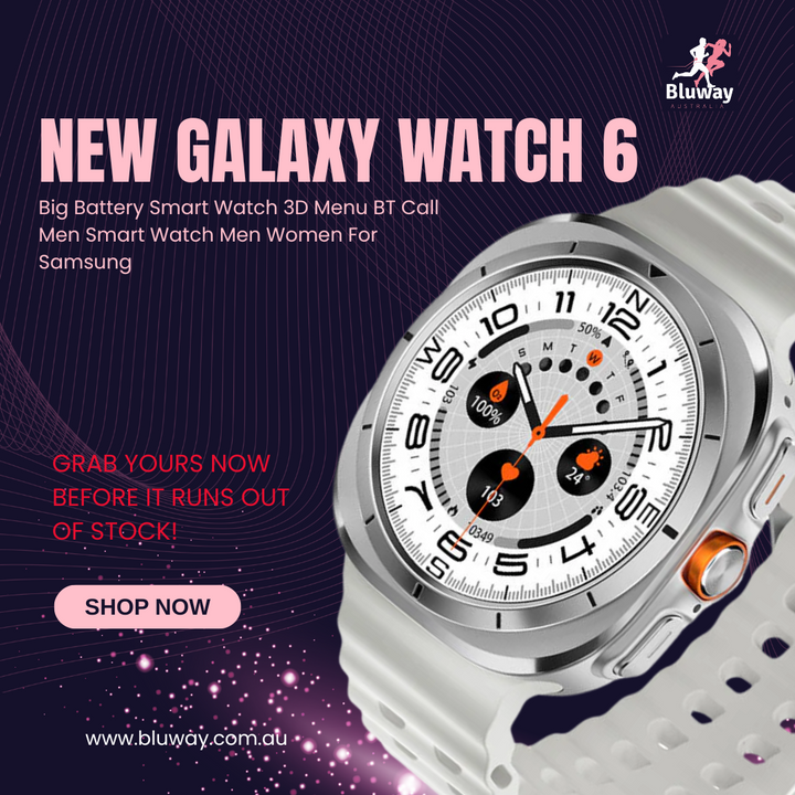 This is an image of New Galaxy Watch 6 Big Battery Smart Watch 3D Menu BT Call Men Smart Watch Men Women For Samsung