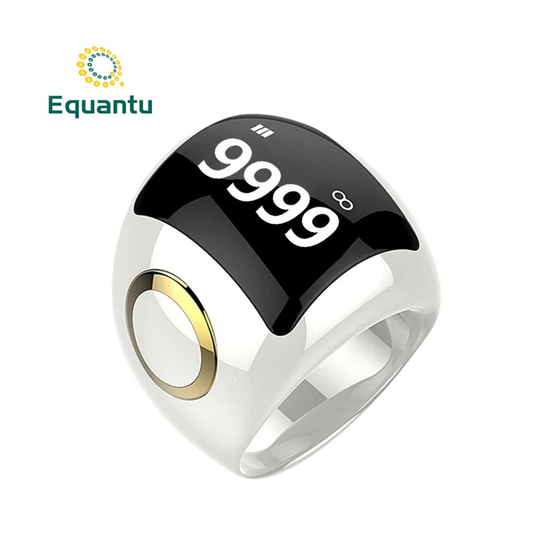 A photo of Digital Equantu Smart Prayer Ceramic Ring  for Men