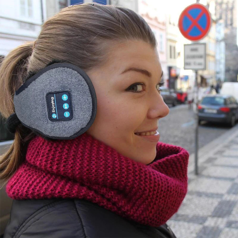 wireless headband Bluetooth Ear Muffs for Men and Women, Winter Thick Casual Cap