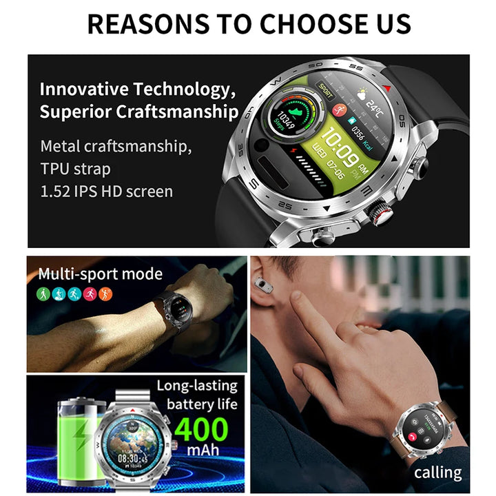 GEJIAN Earphones Smart Watch 2-in-1 Wireless Bluetooth Dual Earphones Connection Communication Mobile Fitness Sports Smart Watch