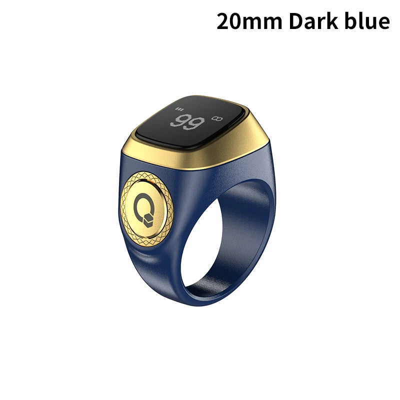 Image of Smart Ring Tasbih Tally Counter showing digital display and Bluetooth icon