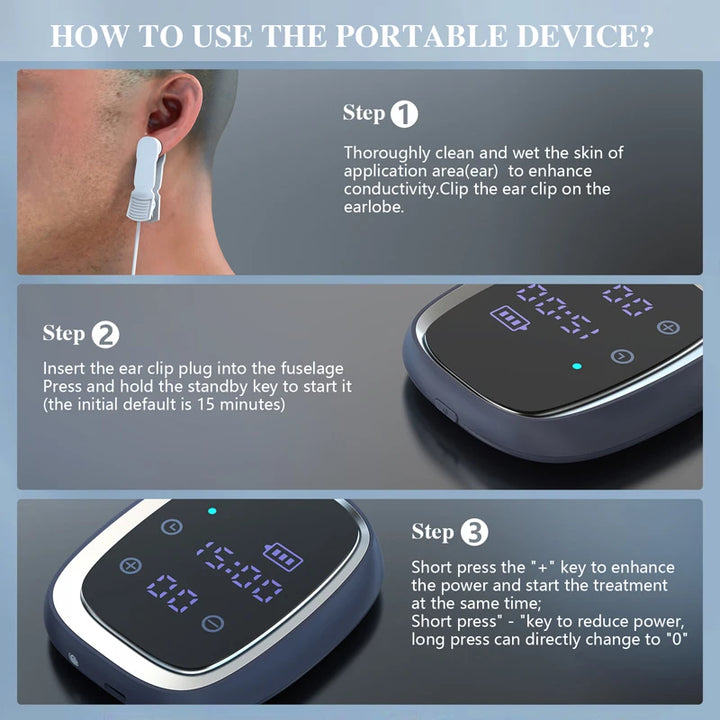 KTS Sleep Aid Equipment for CES stimulation therapy in hand-held design