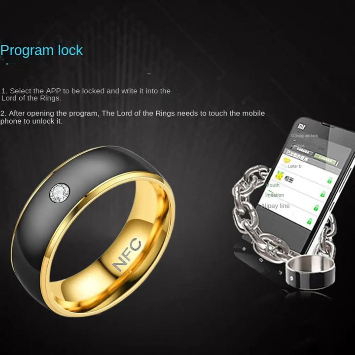 Multifunctional NFC Smart Ring Stainless Steel Magic Wear NFC Finger Ring Waterproof Wearable Connect for Android Phone Men